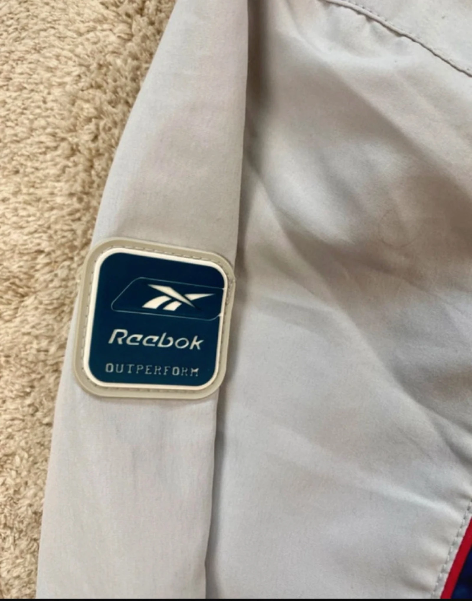 Reebok Jaqueta Esportiva Vintage Branca e Azul Marinho Tamanho XL – photo 10
